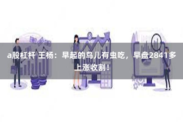 a股杠杆 王杨：早起的鸟儿有虫吃，早盘2841多上涨收割！