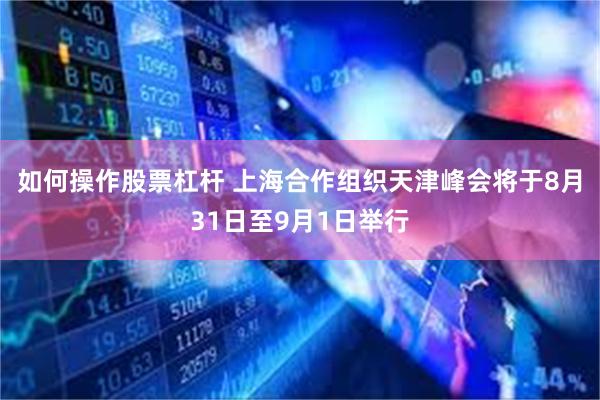 如何操作股票杠杆 上海合作组织天津峰会将于8月31日至9月1日举行