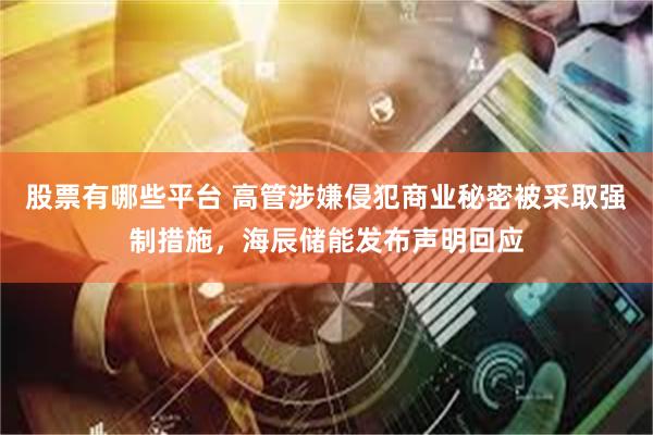 股票有哪些平台 高管涉嫌侵犯商业秘密被采取强制措施，海辰储能发布声明回应