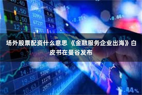 场外股票配资什么意思 《金融服务企业出海》白皮书在曼谷发布